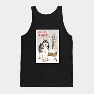 Alaskan Malamute Merry Christmas Santa Dog Tank Top